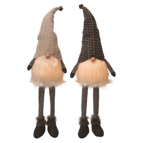 Plush Xmas Gnome Sitter Set of 2 Christmas Decorations