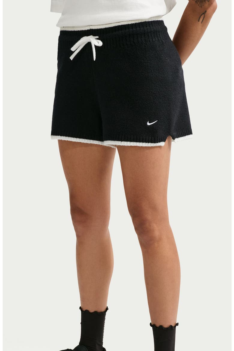 Sportswear Chill Knit Mid Rise Shorts, Alternate, color, 010 BLACK/WHITE