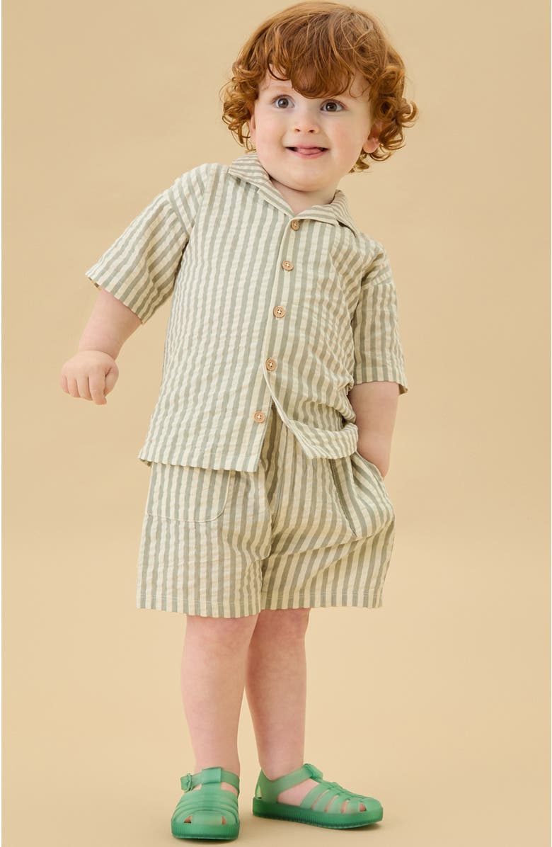 MORI Stripe Seersucker Shorts, Alternate, color, Grey Stripe