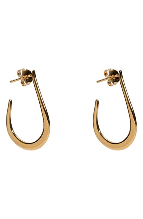 Flat J-Hoop Earrings