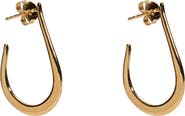 Argento Vivo Sterling Silver Flat J-Hoop Earrings