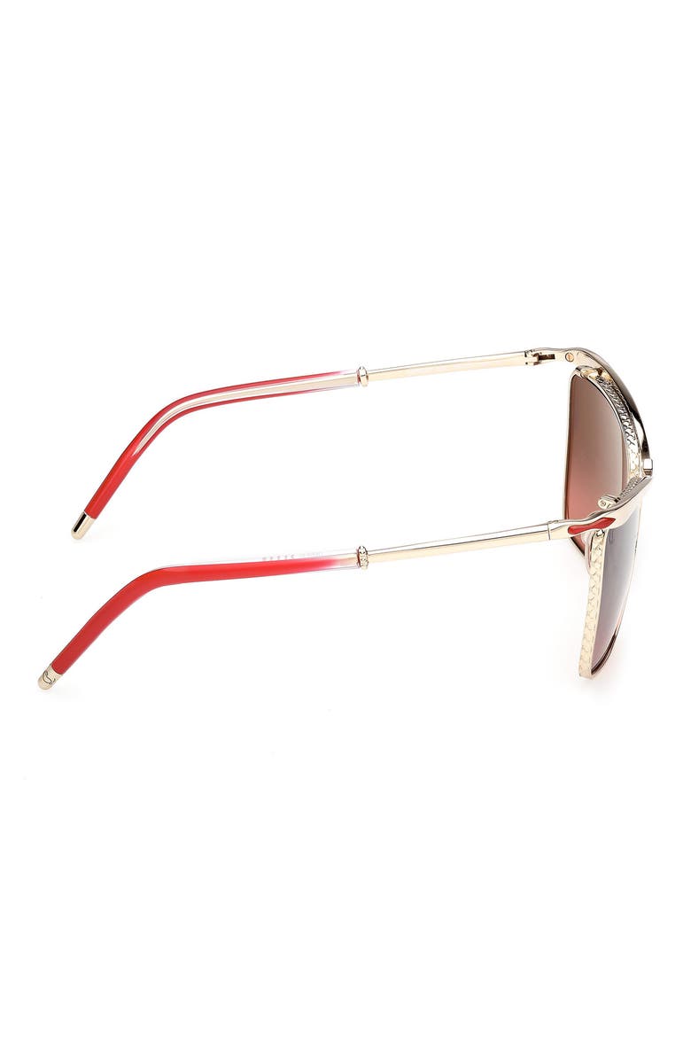 56mm Square Sunglasses, Alternate, color, GOLD / ZEISS SMOKE MIRROR RED