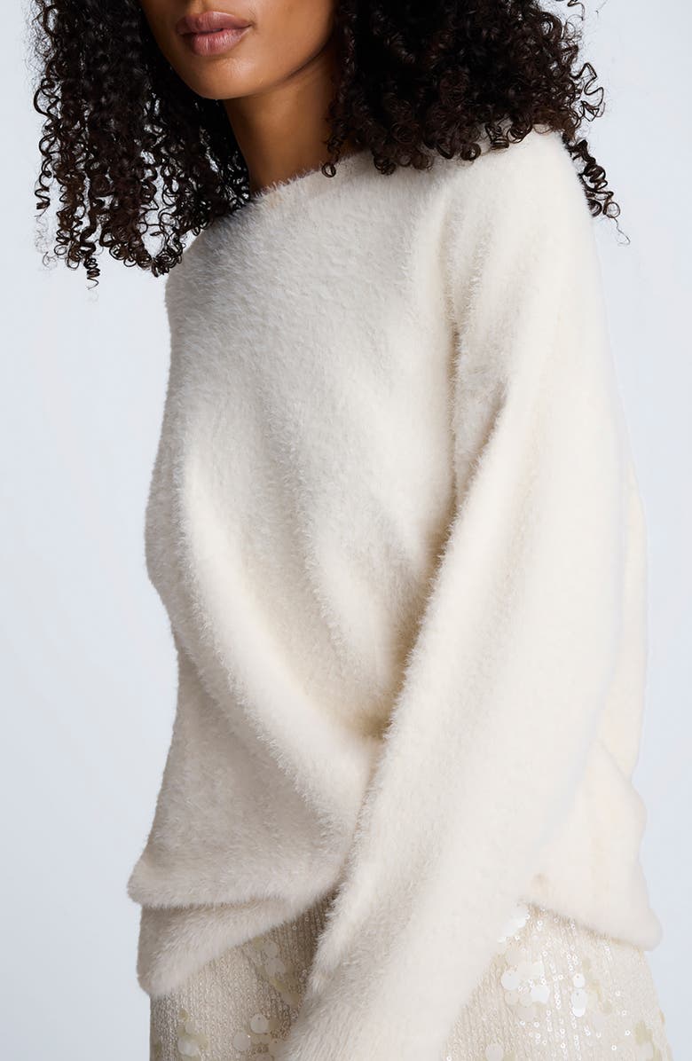 Kenneth Cole Eyelash Crewneck Sweater, Alternate, color, Oyster