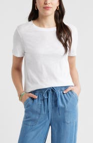 Caslon® Cotton Blend Crewneck T-Shirt