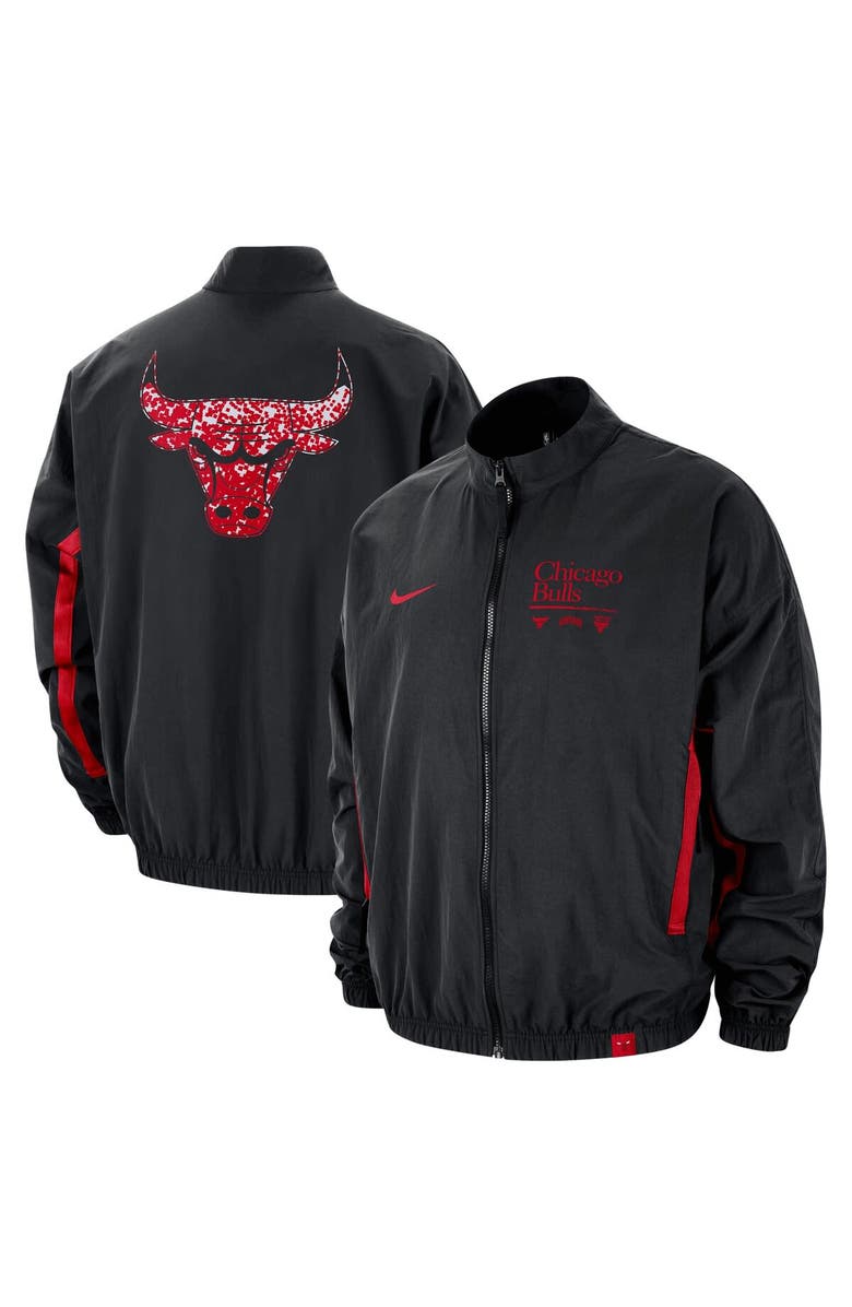Nike Men's Nike Black Chicago Bulls Courtside Vintage Warmup Full-Zip Jacket, Main, color, Black
