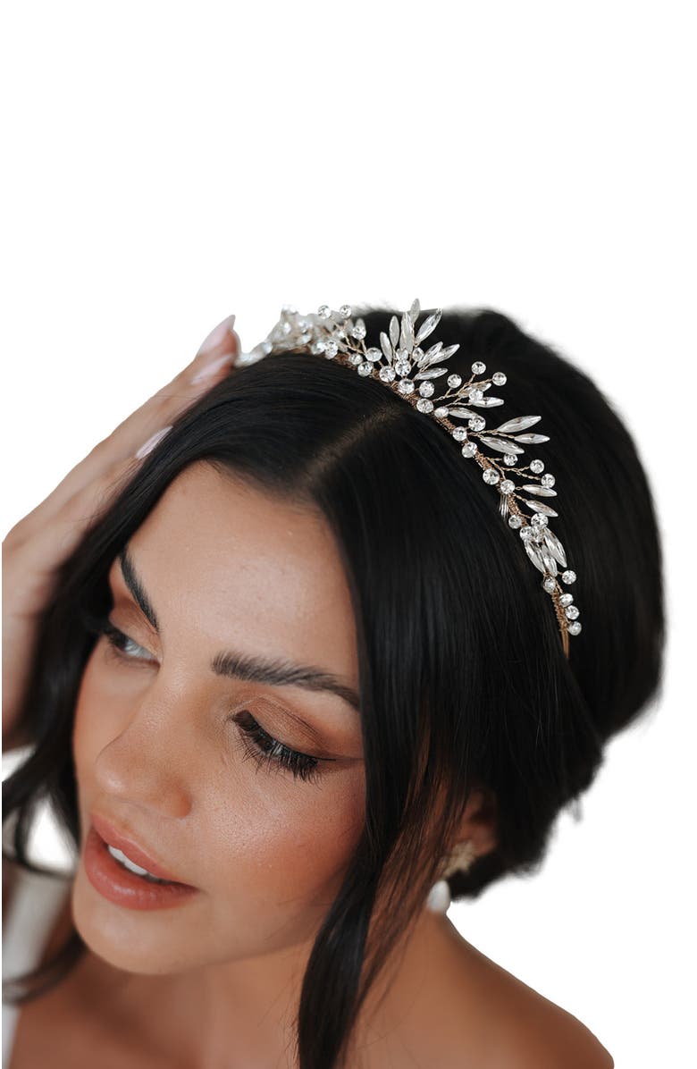 Untamed Petals Rosamonde Crystal Tiara, Main, color,