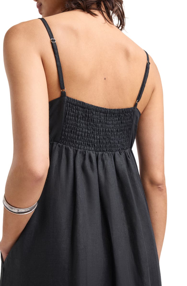 Vitamin A<sup>®</sup> Zella Linen Cover-Up Maxi Dress, Alternate, color, Black