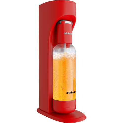 Drinkmate Omnifizz Without Co2, Sparkling Water And Soda Maker, Carbonates Any Drink In Red