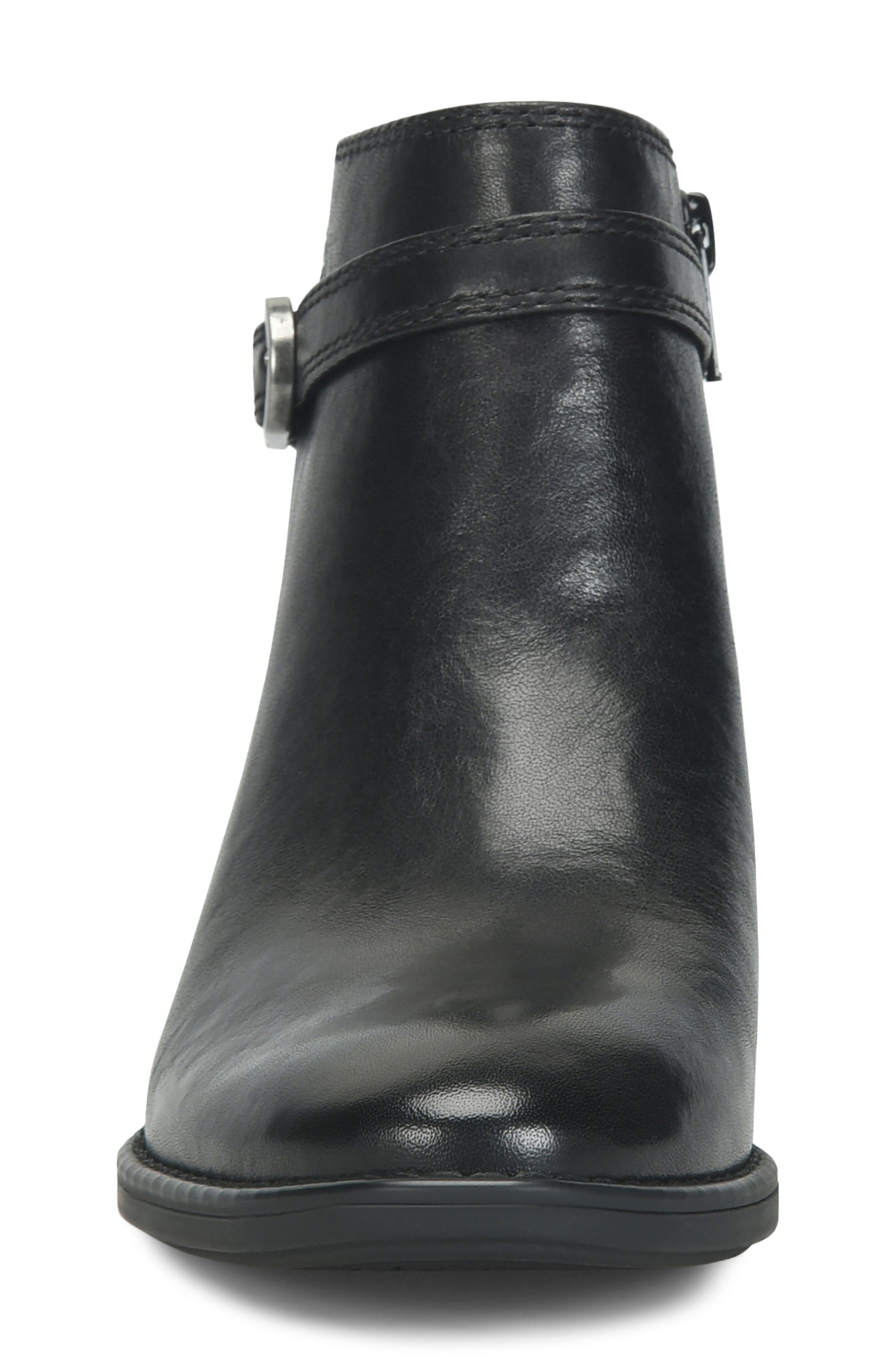 Cherryl Leather Bootie, Alternate, color, BLACK
