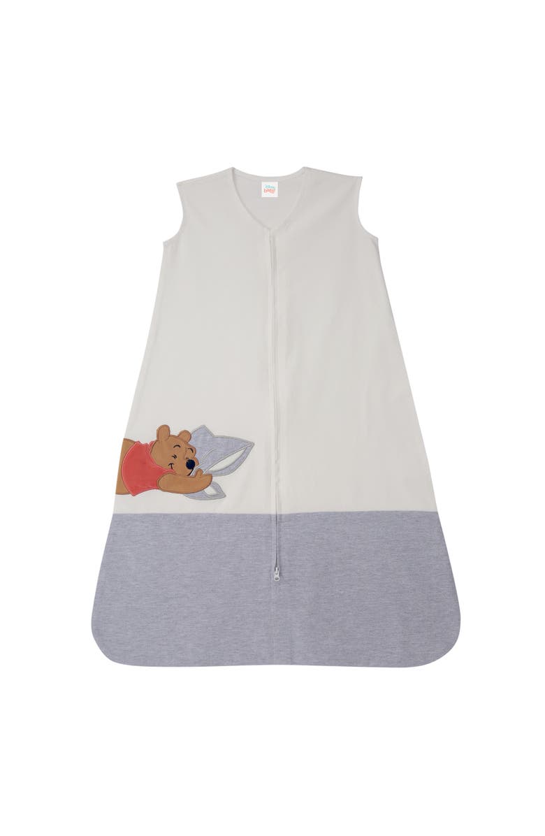 Lambs & Ivy Disney Baby Winnie the Pooh Appliqued Cotton Wearable Blanket, Main, color, White