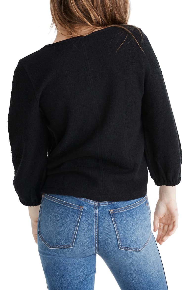 Texture & Thread Full Sleeve Top, Alternate, color, TRUE BLACK