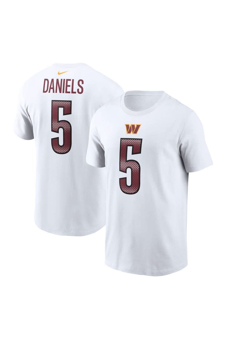 Men's Nike Jayden Daniels White Washington Commanders Name & Number T-Shirt, Main, color, White