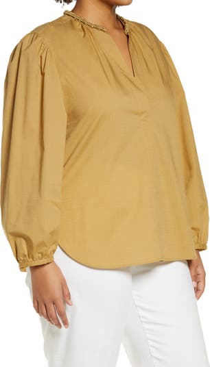 Braid Trim Cotton Blouse