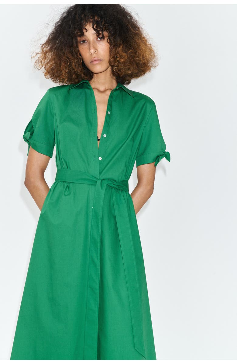 H&M Short-sleeved Shirt Dress, Alternate, color, Green