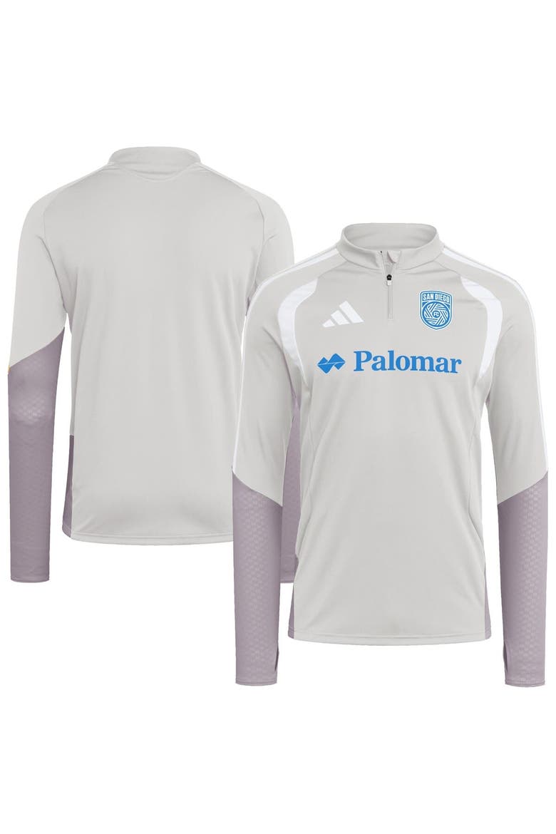 Men's adidas Silver San Diego FC 2026 Tiro Competition Quarter-Zip Training Top, Main, color, Silver