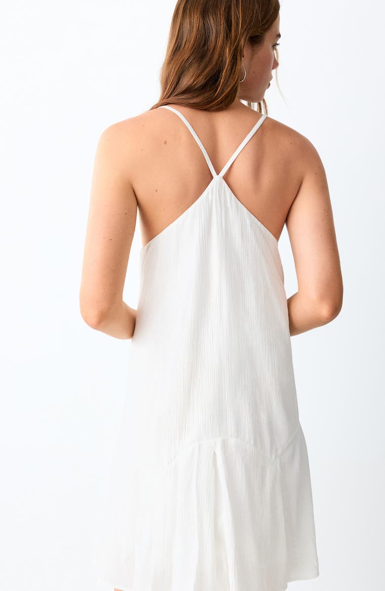 MANGO TEEN Embroidered Mirror Mini Sundress, Alternate, color, Off White