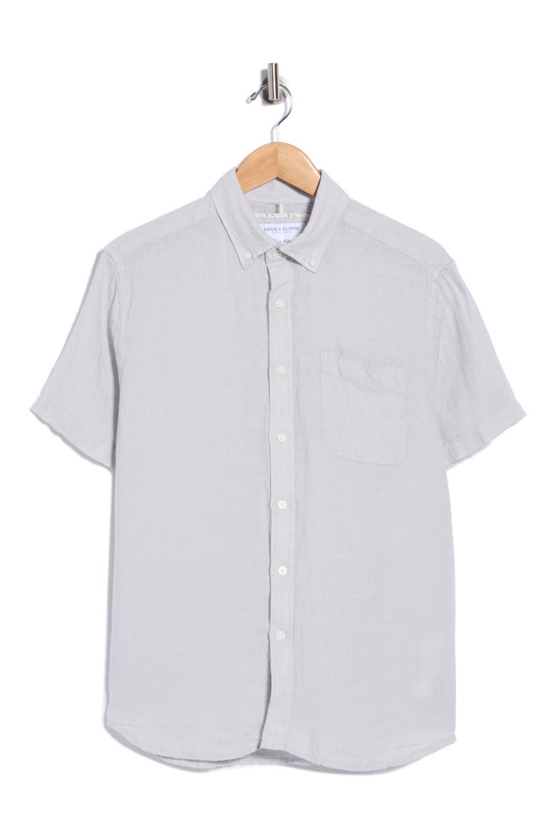 Stonnington Linen Button-Down Shirt, Alternate, color, STONINGTON GRAY