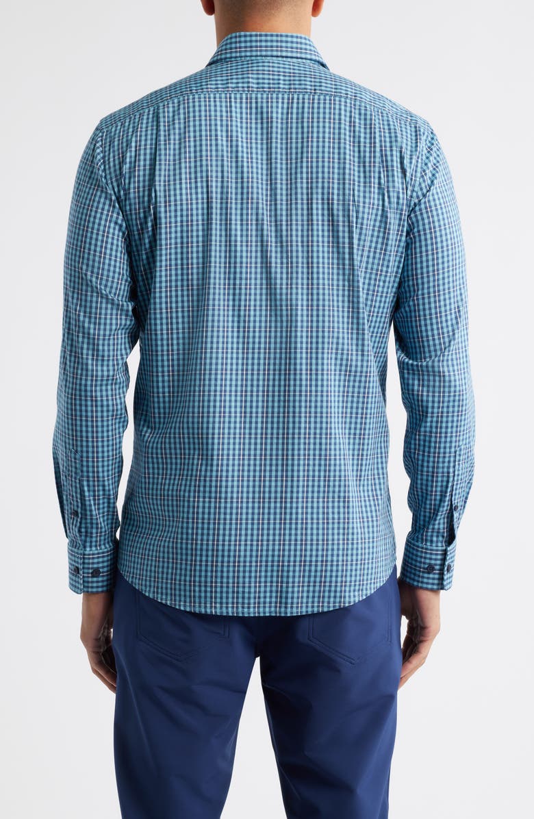 johnnie-O Kenney Check Stretch Button-Up Shirt, Alternate, color, Mahalo