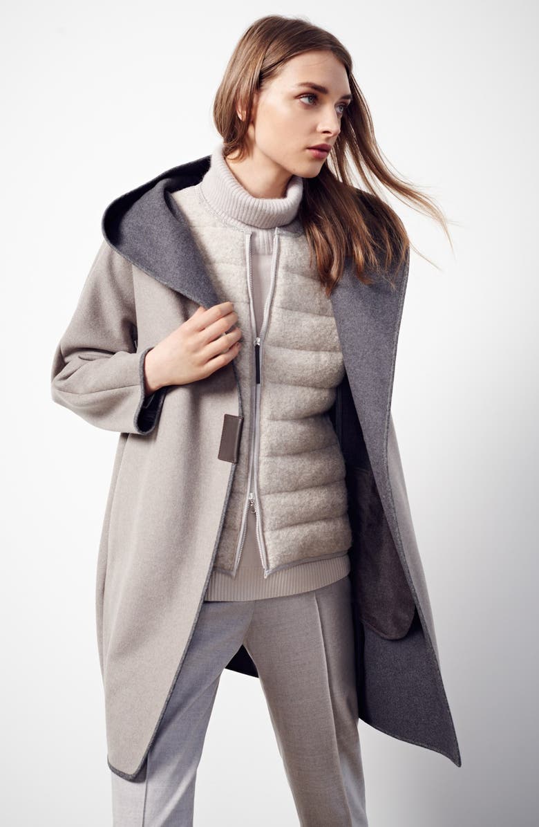 Fabiana Filippi Hooded Flannel Coat, Alternate, color,