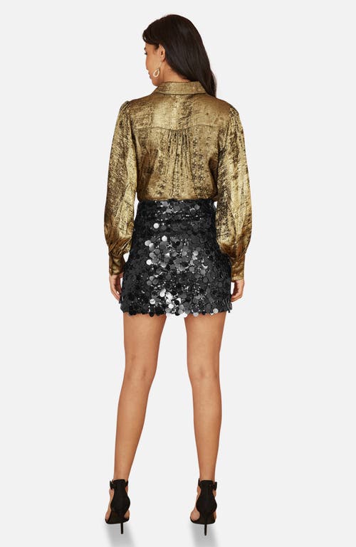 Yumi Big Sequin Mini Skirt In Multi