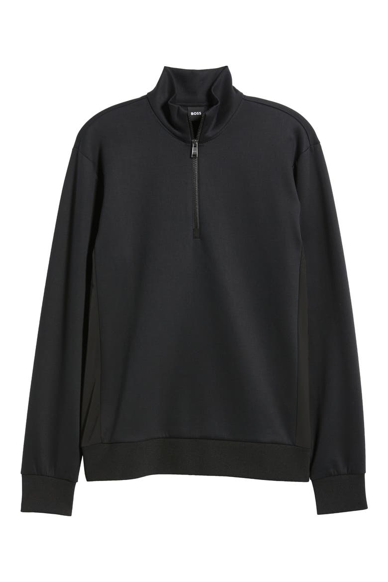 Sidney Quarter Zip Pullover, Alternate, color, BLACK