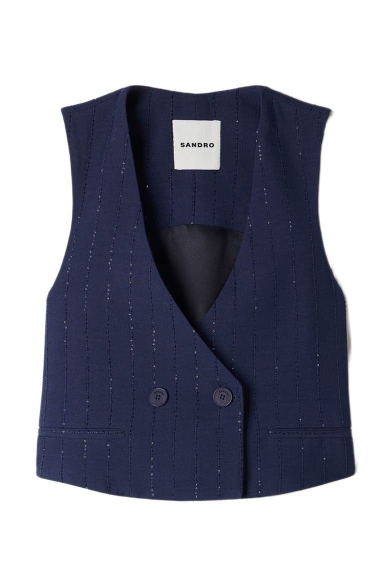 Waistcoat-style top, Alternate, color, Dark navy