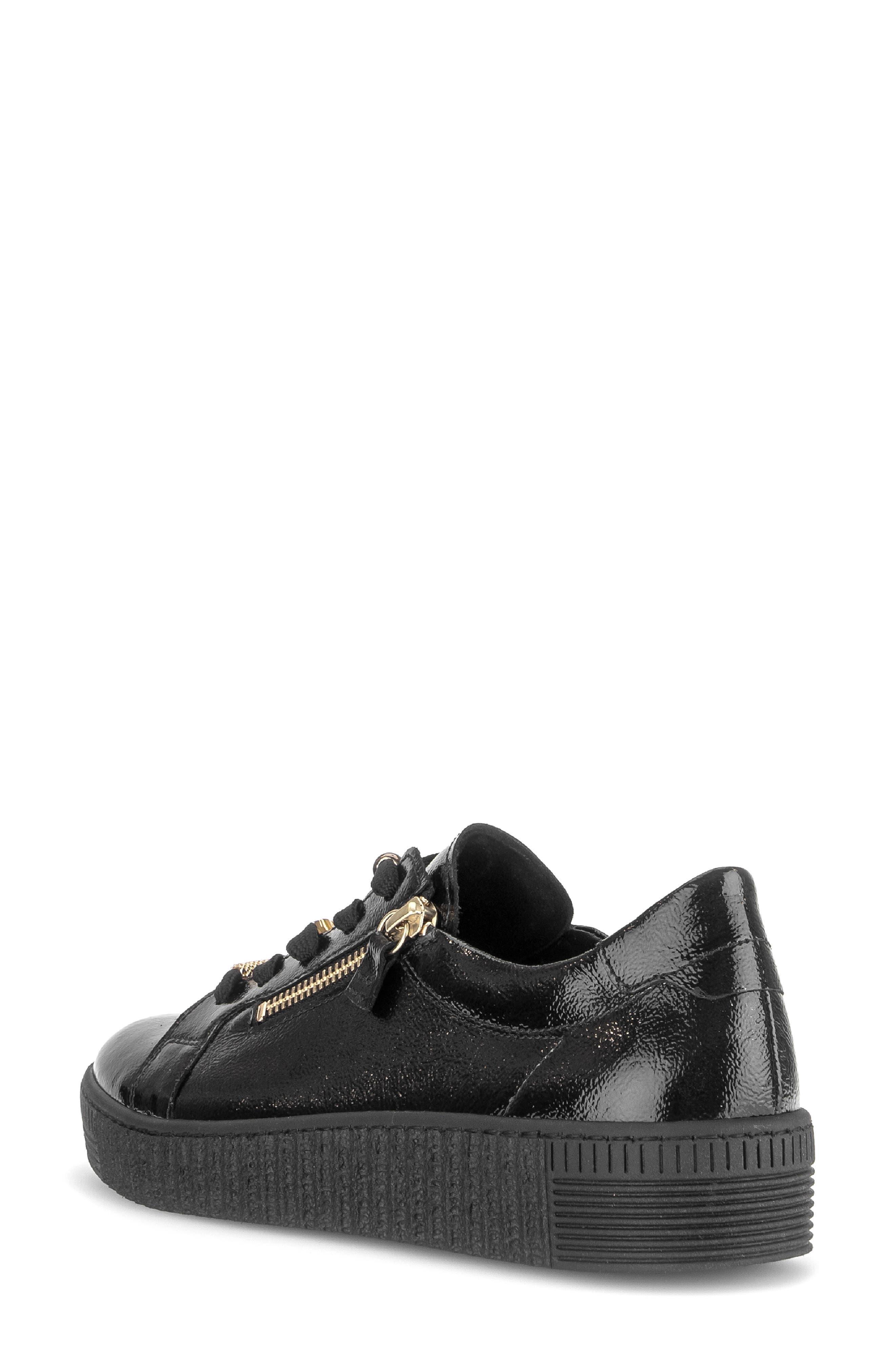 Collette Leather Sneaker, Alternate, color, BLACK BLACK