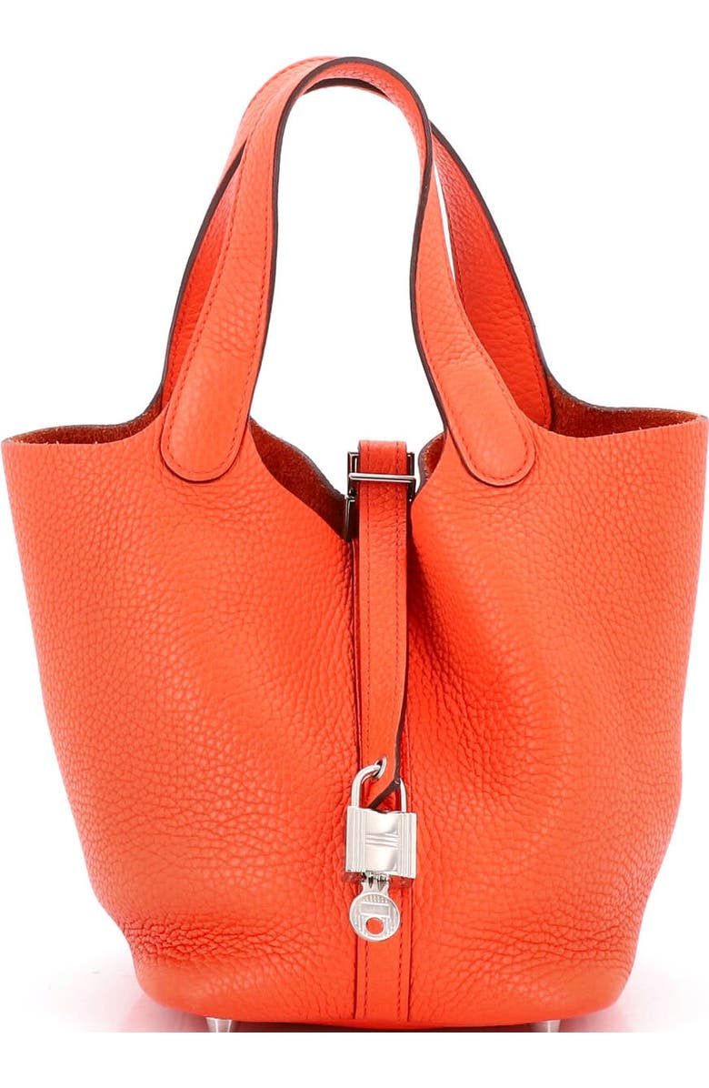 Pre-Owned Hermes Picotin Lock Bag Clemence PM, Main, color, Orange Poppy