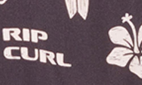 Rip Curl Kids' Island Paradiso Short Sleeve Button-up Shirt In Black
