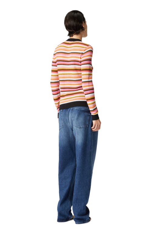 Missoni Striped Cotton And Viscose Cardigan With Contrasting Piping In Multicoloured 1