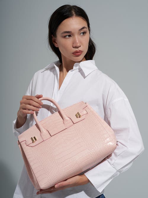 Teddy Blake Gigi Croco 13" In Light Pink