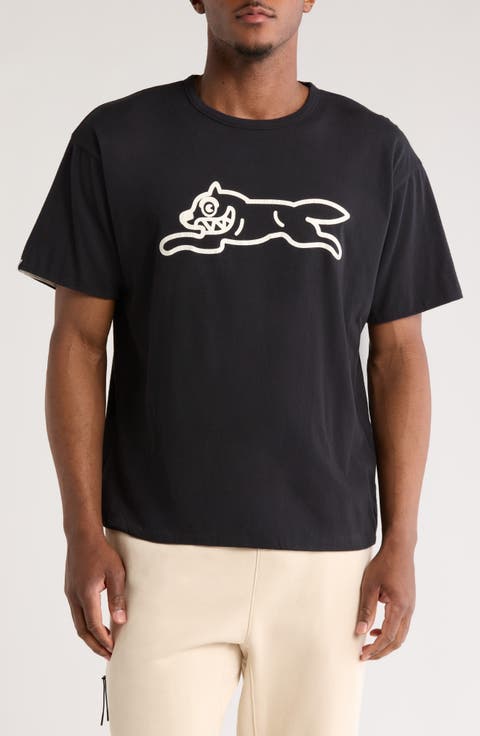 Dog Logo Cotton Graphic T-Shirt