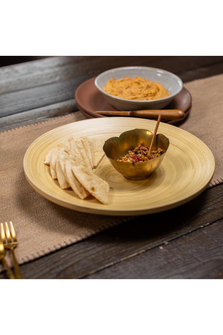 Footed Plate, 12 Inch, Alternate, color, Natural