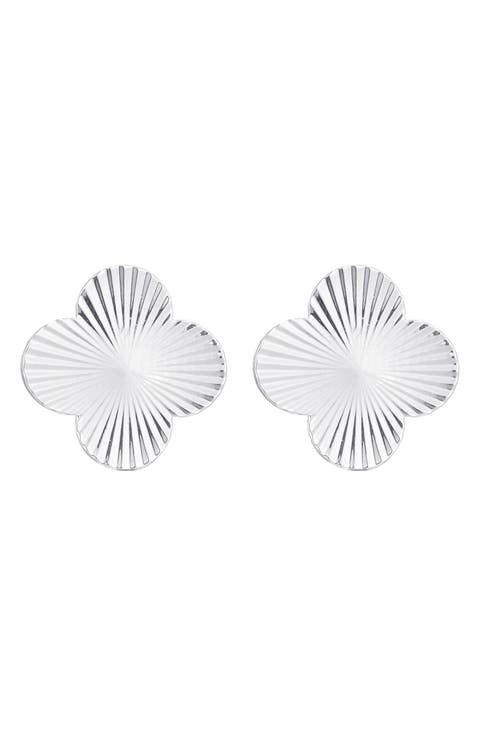 Prismatic Clover Stud Earrings