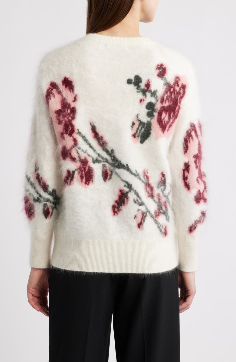 Elie Tahari The Roberta Floral Cashmere Crewneck Sweater, Alternate, color, Horizon Blue Floral