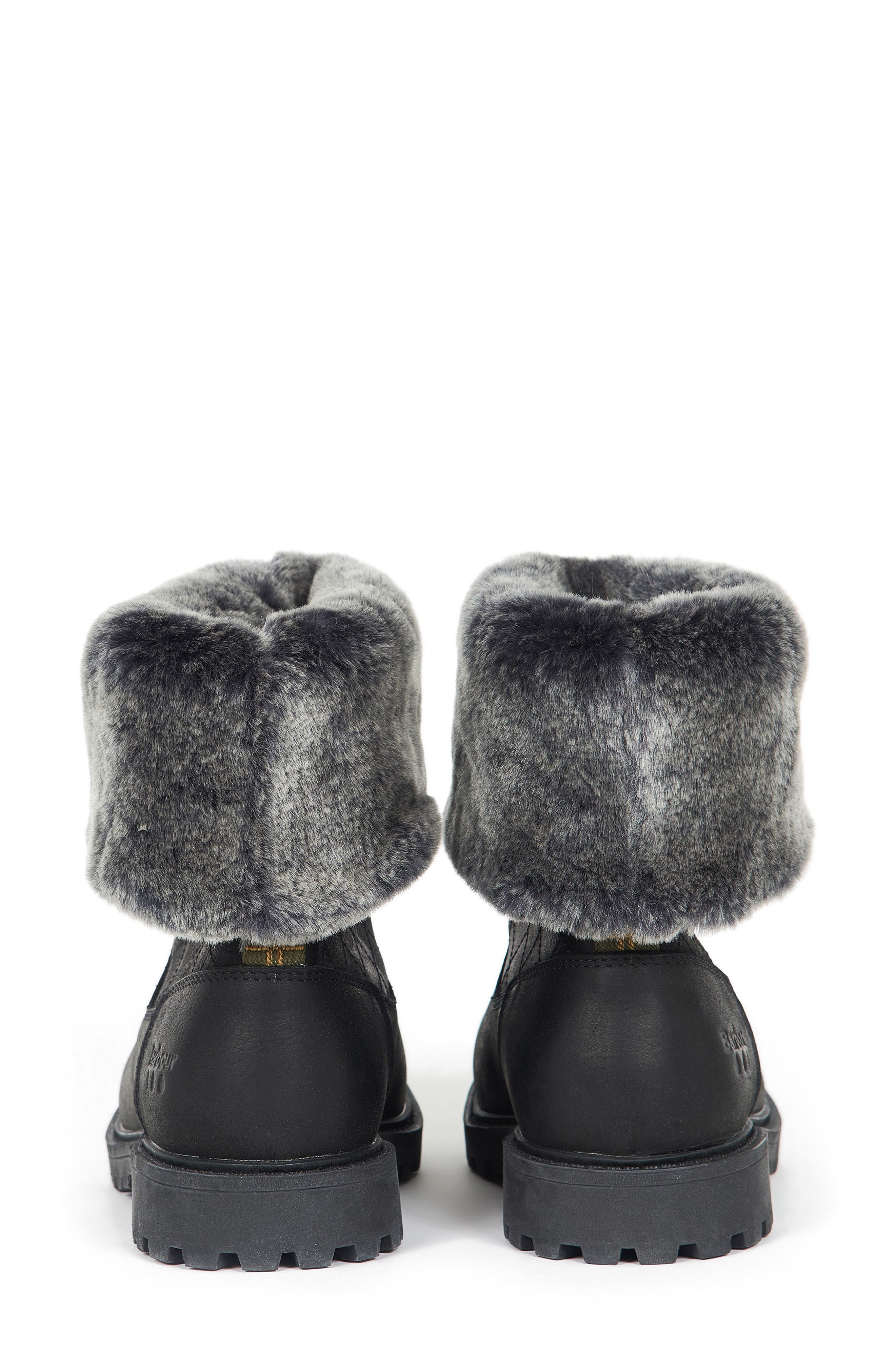 Barbour Hareshaw Waterproof Faux Fur Trim Boot, Alternate, color, 