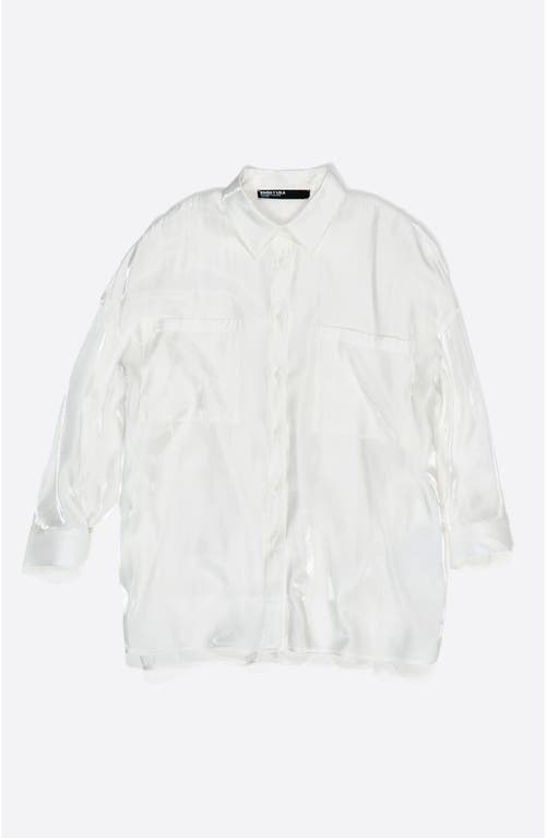 Bimba Y Lola Shiny Oversize Shirt In White