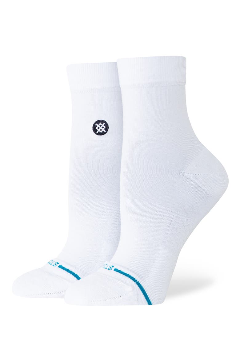 Icon Lowrider Cotton Blend Quarter Socks, Alternate, color, WHITE