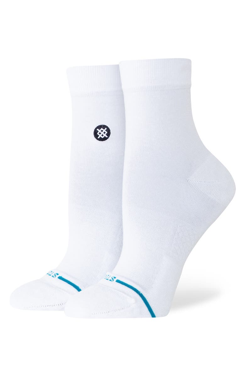 Stance Icon Lowrider Cotton Blend Quarter Socks, Alternate, color, White