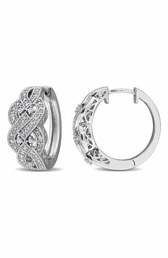 Braided Diamond Hoop Earrings