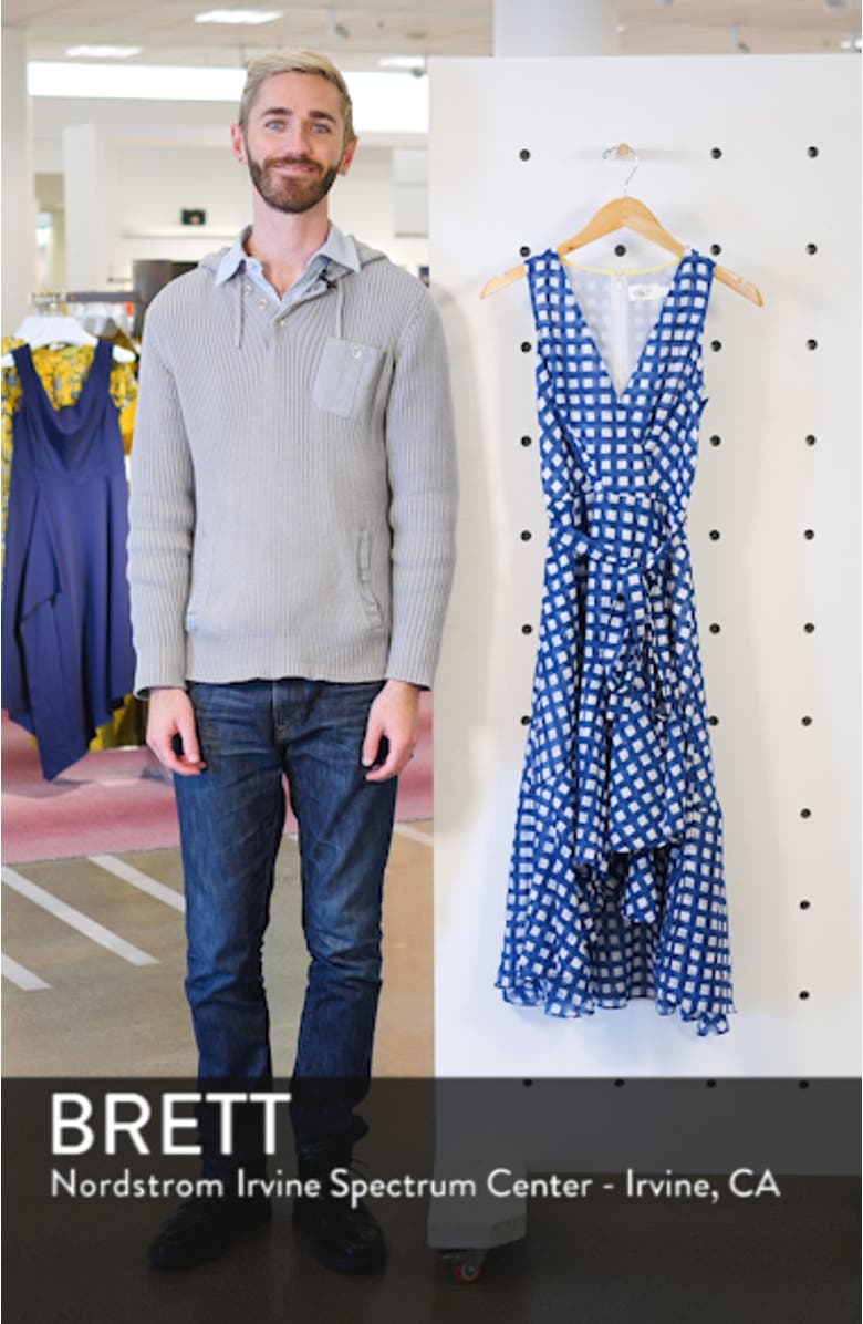 Ruffle Hem High/Low Faux Wrap Dress, sales video thumbnail