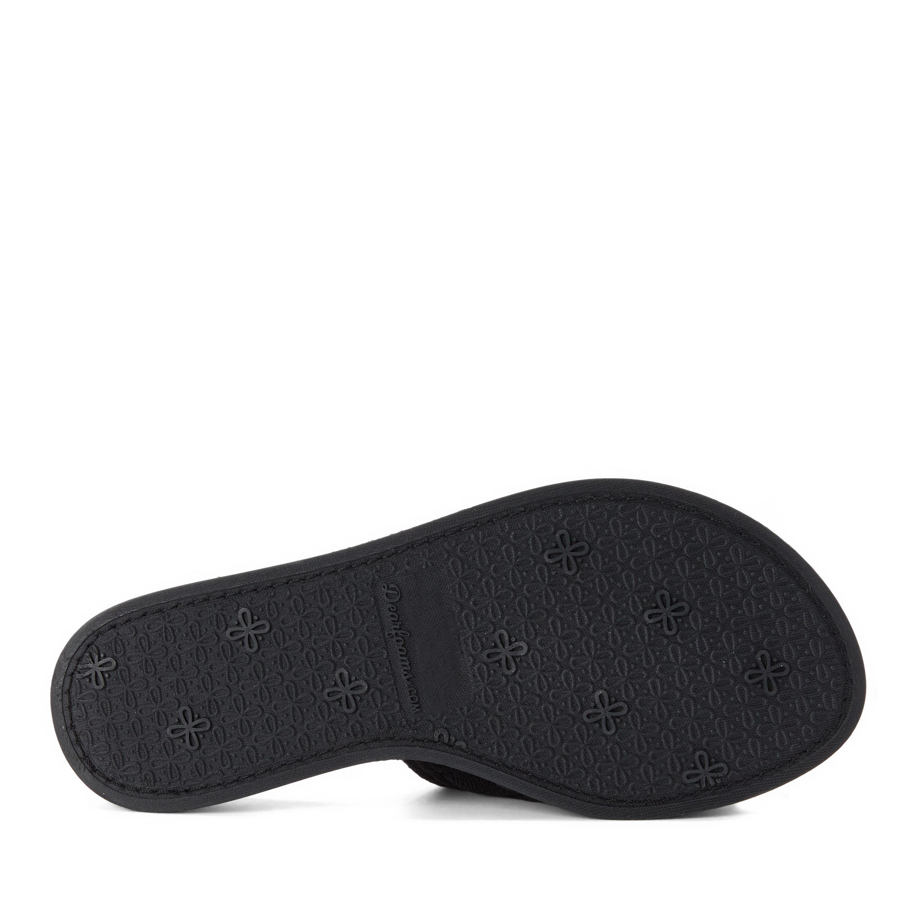 DEARFOAMS Beatrice Quilted Microfiber Terry Shower Slide Slipper, Alternate, color, Black