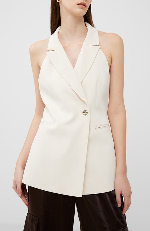 French Connection Harrie Suiting Halterneck Waistcoat In Classic Cream