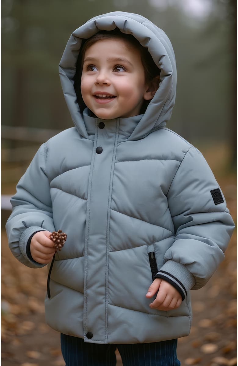 Rokka&Rolla Kids
 Cozy Grid Puffer Jacket, Alternate, color, Slate Green