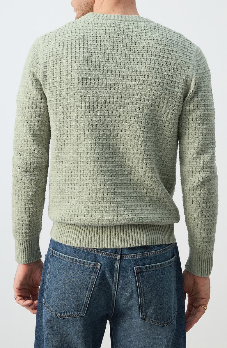 MANGO Crewneck Open Knit Sweater, Alternate, color, Mint Green