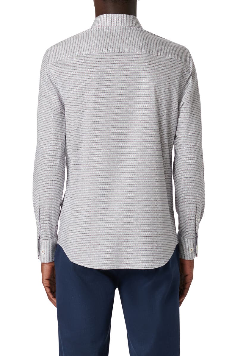 Bugatchi Axel Shaped Fit Geo Print Stretch Cotton Button-Up Shirt, Alternate, color, 