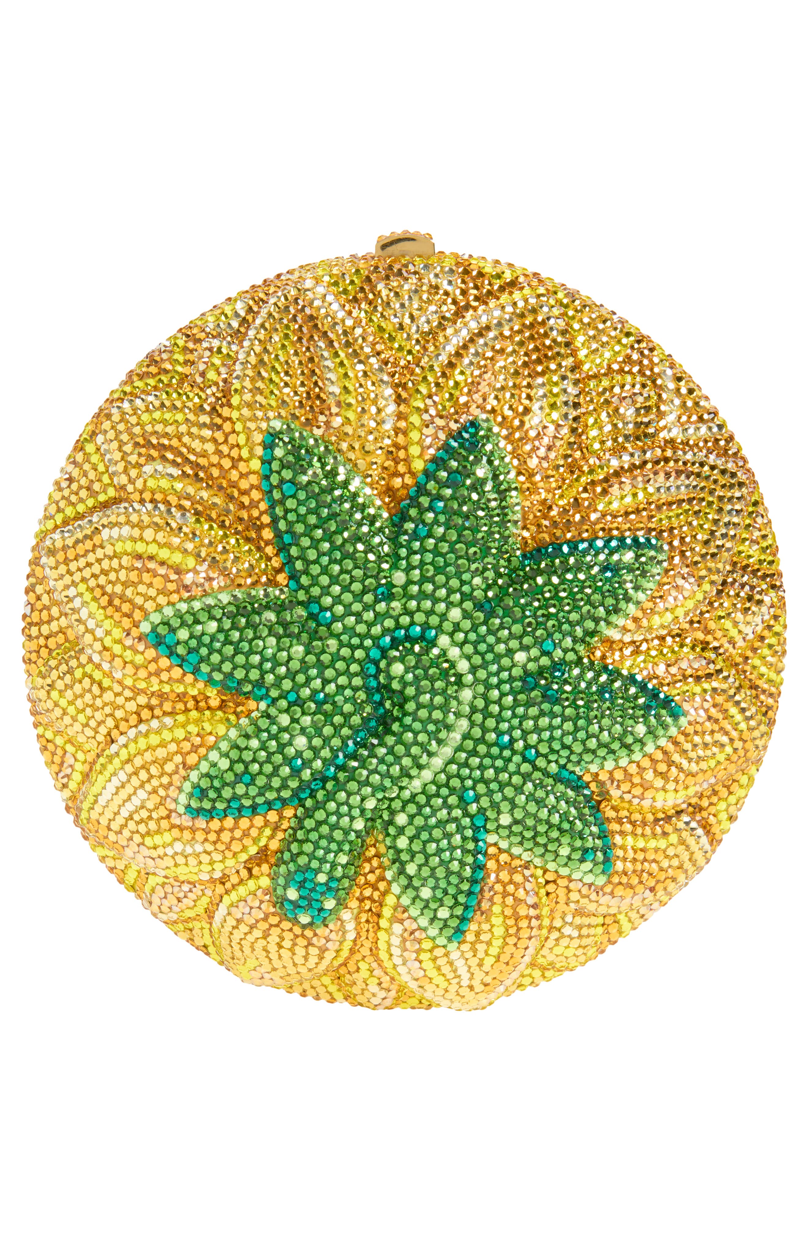 JUDITH LEIBER COUTURE Sunflower Soleil Crystal Minaudière, Alternate, color, Champagne Topaz Multi