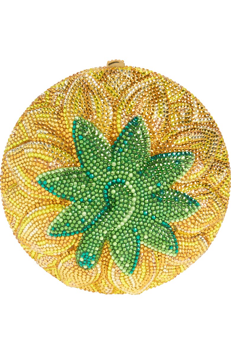 JUDITH LEIBER COUTURE Sunflower Soleil Crystal Minaudière, Alternate, color, Champagne Topaz Multi