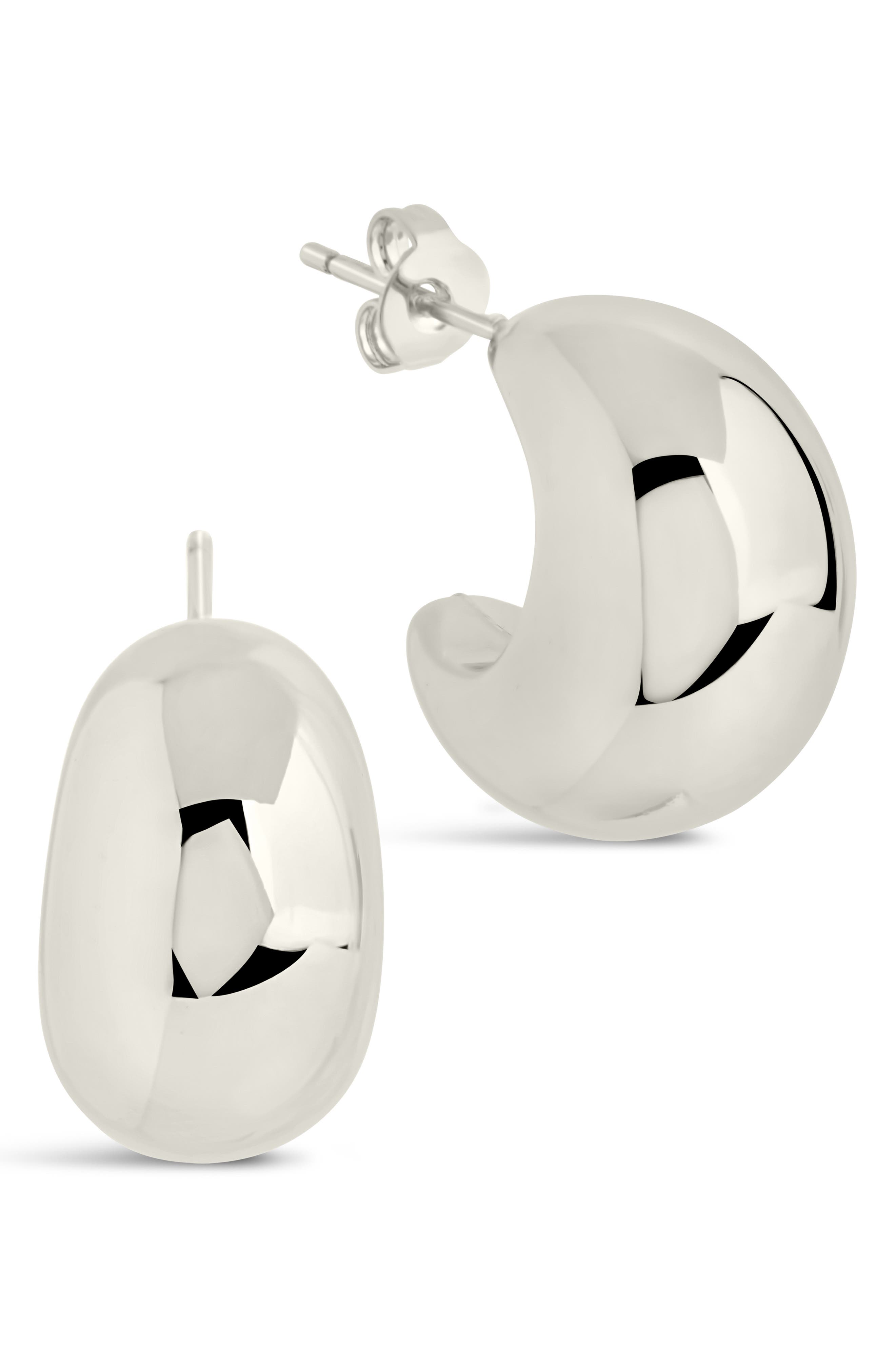 Sterling Forever Ana Dome Huggie Hoop Earrings