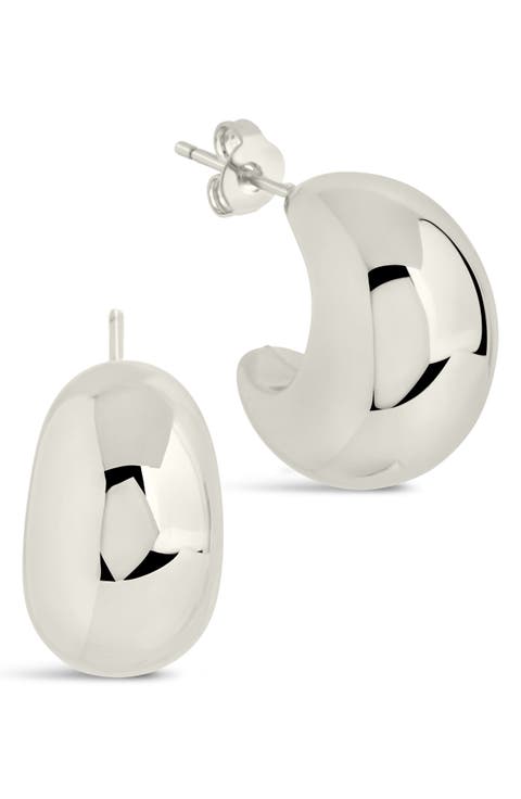 Ana Dome Huggie Hoop Earrings